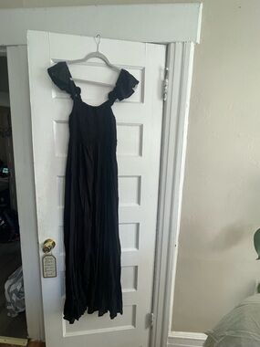 SOLD
 Black Women's Ruffle Sleeve Maxi Dress